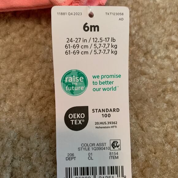 Baby Girl Footies Size 6M 3 pcs Little Sister New-Carter’s - Picture 3 of 6